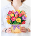 Fresh Cut Paper Festive Tulips Pop Up Flower Bouquet