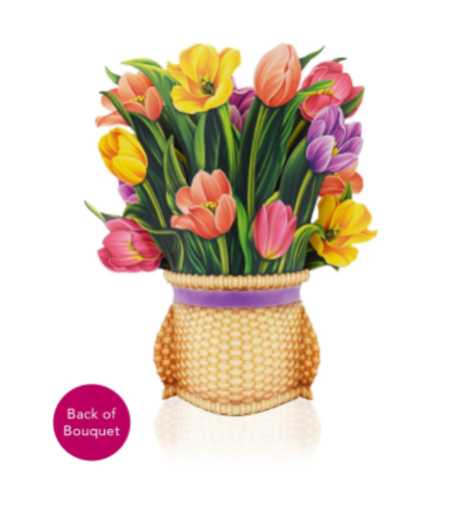Fresh Cut Paper Festive Tulips Pop Up Flower Bouquet