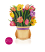 Fresh Cut Paper Festive Tulips Pop Up Flower Bouquet