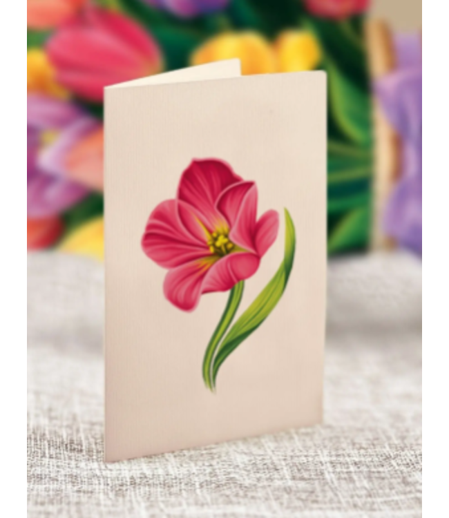 Fresh Cut Paper Festive Tulips Pop Up Flower Bouquet