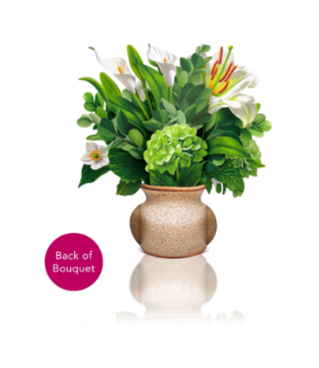 Fresh Cut Paper Ivory & Sage Pop Up Flower Bouquet