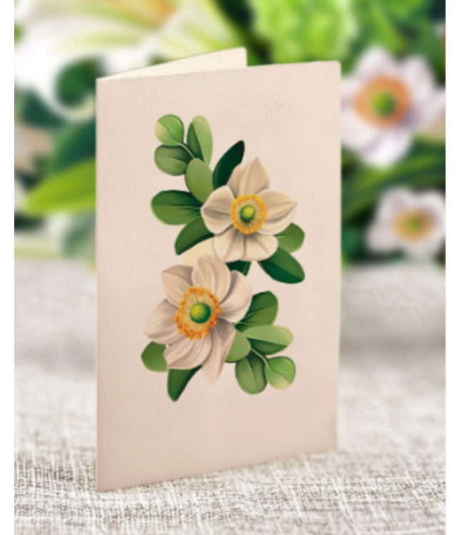 Fresh Cut Paper Ivory & Sage Pop Up Flower Bouquet