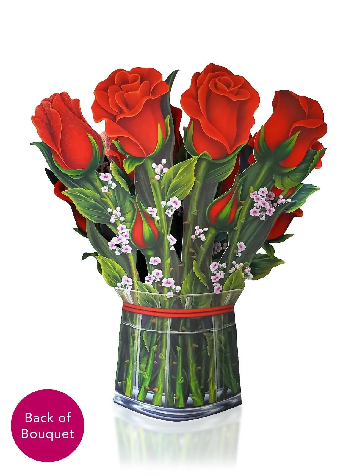 Red Roses Pop Up Flower Bouquet - Party On!