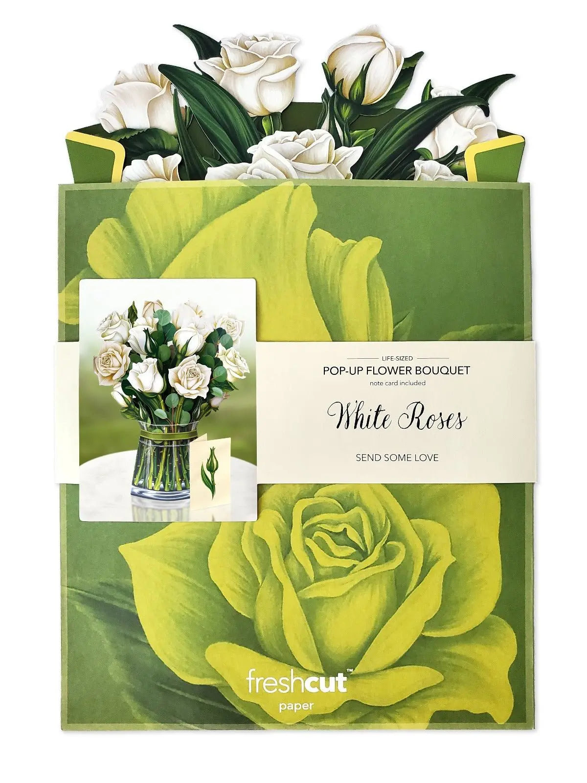 White Roses Pop Up Flower Bouquet - Party On!