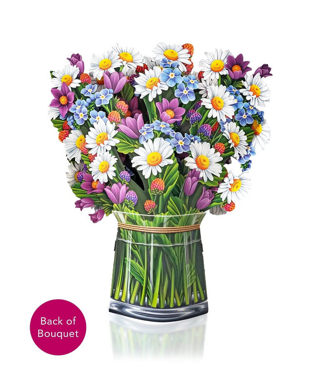 Fresh Cut Paper Field of Daisies  Pop Up Flower Bouquet