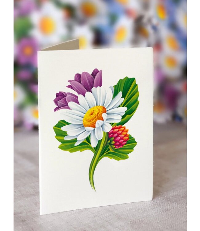 Fresh Cut Paper Field of Daisies  Pop Up Flower Bouquet