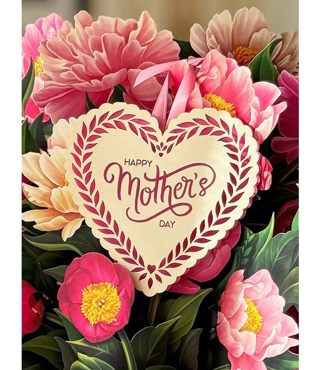 Fresh Cut Paper Grande Peony Paradise Mother's Day Pop Up Flower Bouquet