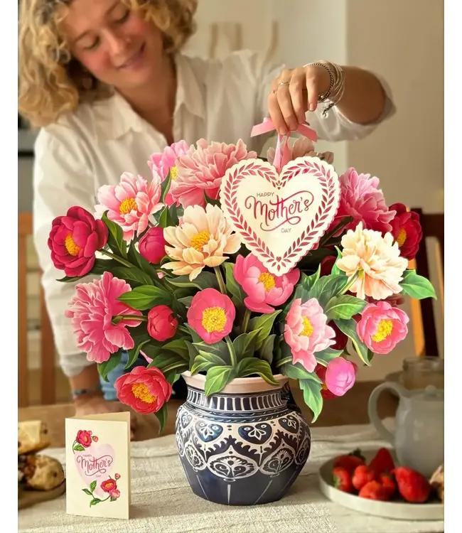 Fresh Cut Paper Grande Peony Paradise Mother's Day Pop Up Flower Bouquet