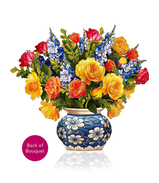 Fresh Cut Paper Grande Sorbet Roses Mother's Day Pop Up Flower Bouquet