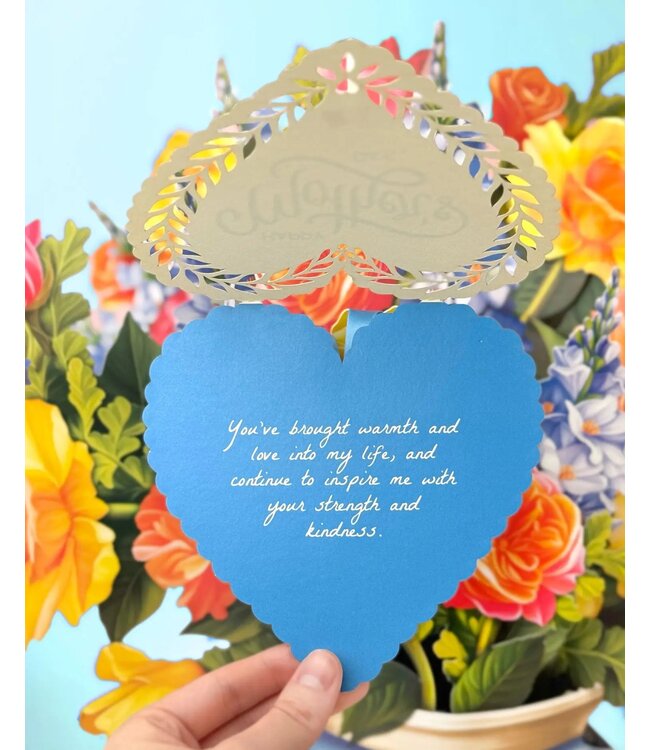 Fresh Cut Paper Grande Sorbet Roses Mother's Day Pop Up Flower Bouquet