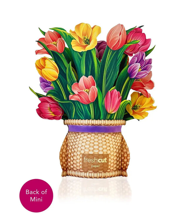 Fresh Cut Paper Mini Festive Tulips Pop-Up Card