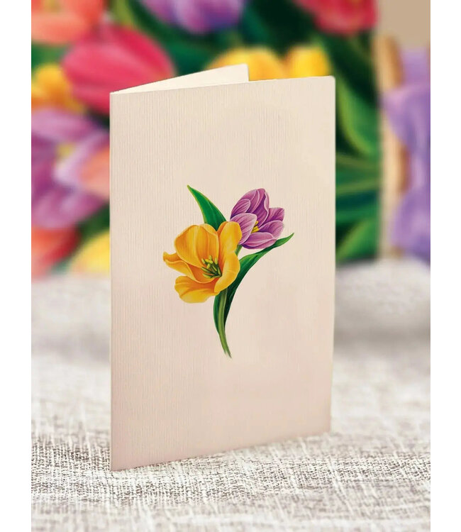 Fresh Cut Paper Mini Festive Tulips Pop-Up Card