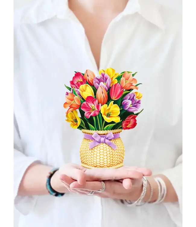 Fresh Cut Paper Mini Festive Tulips Pop-Up Card