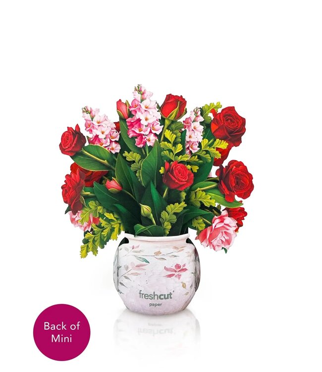 Fresh Cut Paper Mini Blooming Roses Pop-Up Card