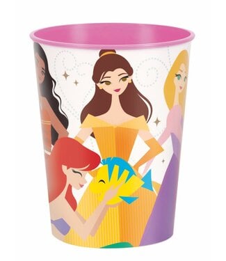 Unique Industries 16 oz. Disney Princess Belle, Ariel, Moana & Sleeping Beauty Reusable Plastic Favor Tumbler