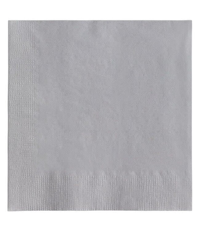 Silver Beverage Napkins-50 Count