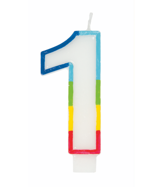 UNIQUE INDUSTRIES INC Rainbow Border Number Birthday Candle
