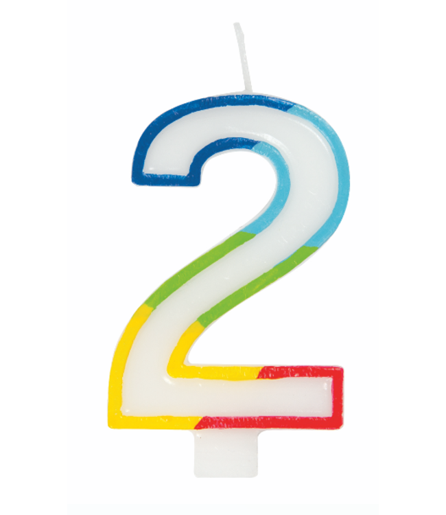 UNIQUE INDUSTRIES INC Rainbow Border Number Birthday Candle
