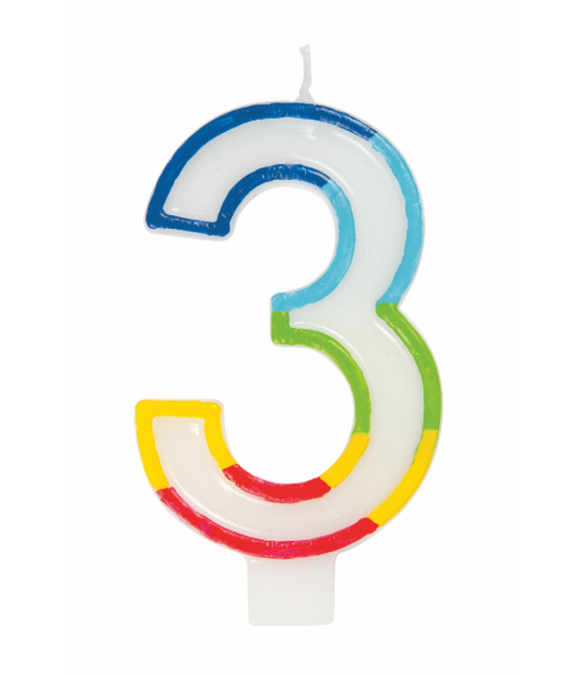 UNIQUE INDUSTRIES INC Rainbow Border Number Birthday Candle