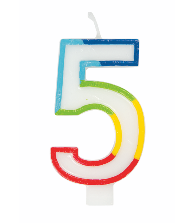 UNIQUE INDUSTRIES INC Rainbow Border Number Birthday Candle