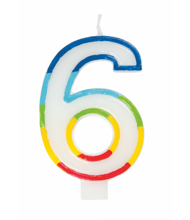 UNIQUE INDUSTRIES INC Rainbow Border Number Birthday Candle