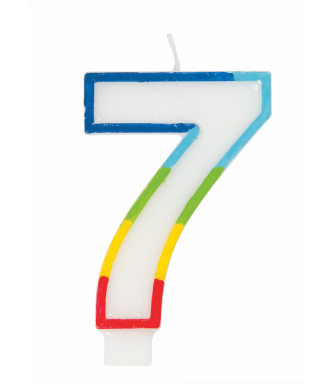 UNIQUE INDUSTRIES INC Rainbow Border Number Birthday Candle