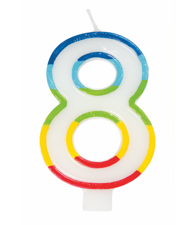 UNIQUE INDUSTRIES INC Rainbow Border Number Birthday Candle