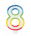 UNIQUE INDUSTRIES INC Rainbow Border Number Birthday Candle