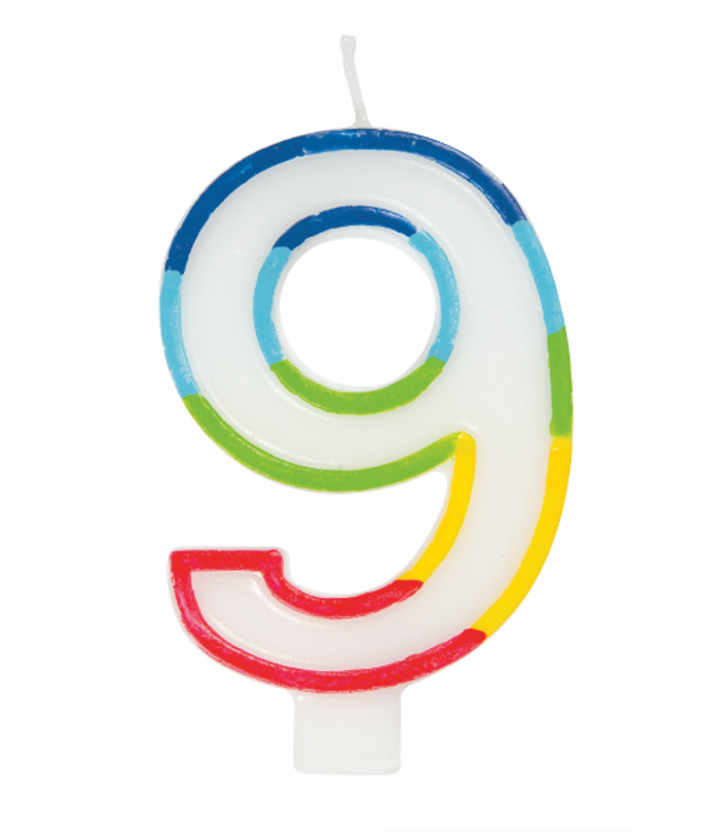UNIQUE INDUSTRIES INC Rainbow Border Number Birthday Candle