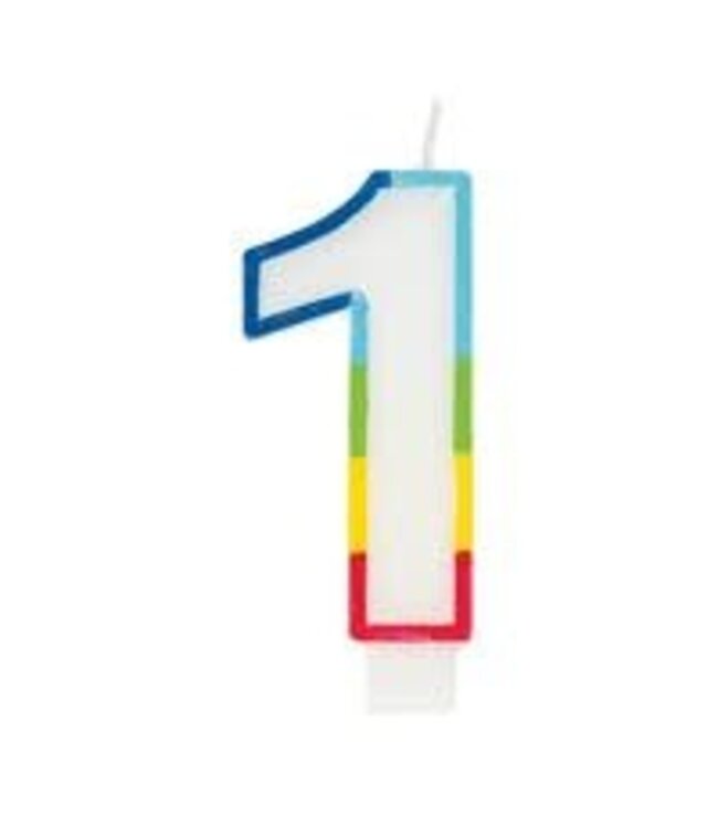 UNIQUE INDUSTRIES INC Rainbow Border Number Birthday Candle