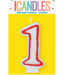 UNIQUE INDUSTRIES INC Number Candle With Red Outline