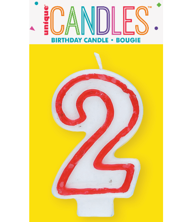 UNIQUE INDUSTRIES INC Number Candle With Red Outline