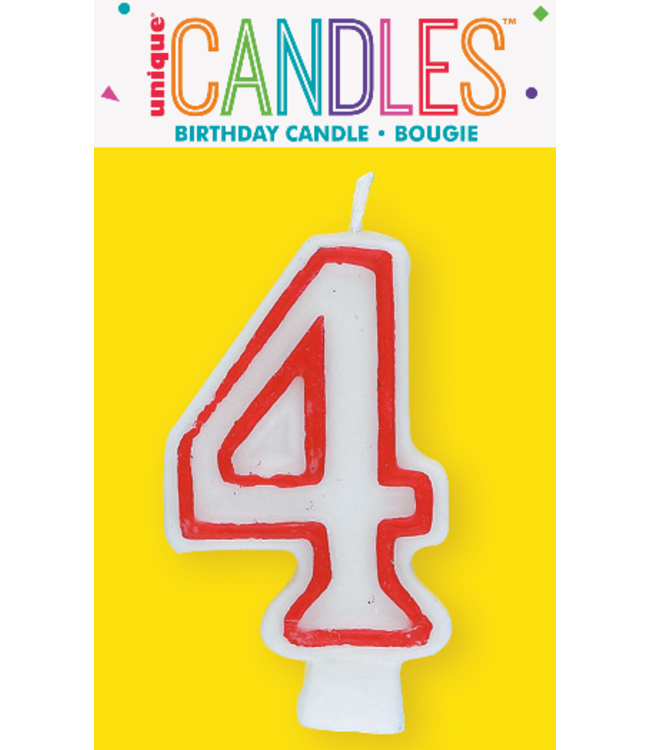 UNIQUE INDUSTRIES INC Number Candle With Red Outline