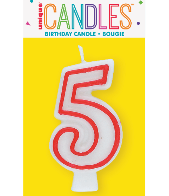 UNIQUE INDUSTRIES INC Number Candle With Red Outline