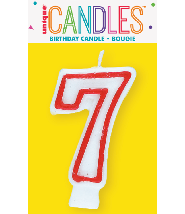 UNIQUE INDUSTRIES INC Number Candle With Red Outline