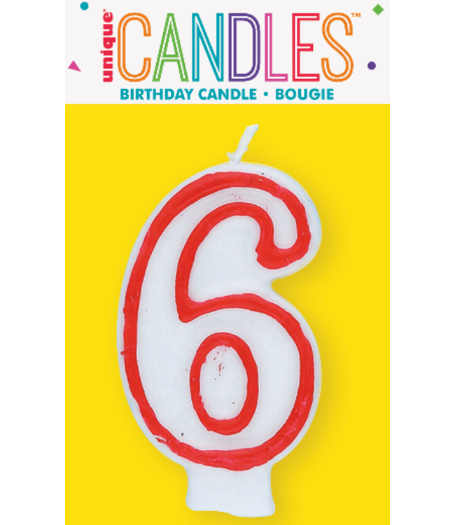 UNIQUE INDUSTRIES INC Number Candle With Red Outline