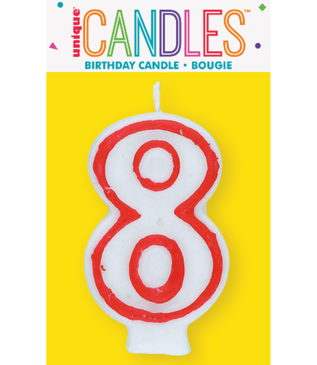 UNIQUE INDUSTRIES INC Number Candle With Red Outline