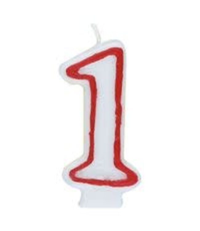 UNIQUE INDUSTRIES INC Number Candle With Red Outline