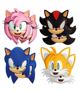 Unique Industries Sonic the Hedgehog™ Cardstock Masks – 8 Pc.