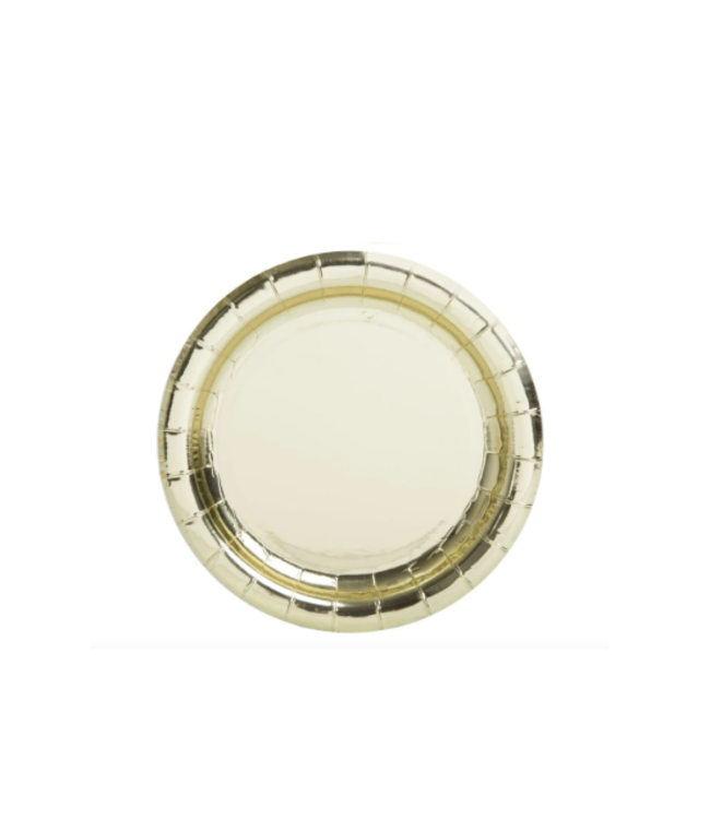 UNIQUE INDUSTRIES INC Gold  Foil Paper Plates, 7 inch, 8 Count