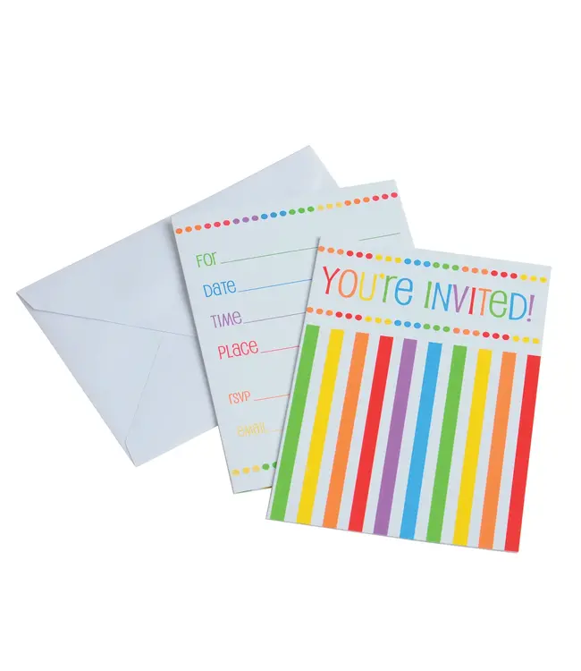 UNIQUE INDUSTRIES INC Rainbow Birthday Invitations 8 Count