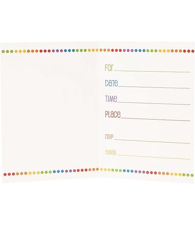 UNIQUE INDUSTRIES INC Rainbow Birthday Invitations 8 Count