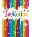 UNIQUE INDUSTRIES INC Multicolor Rainbow Ribbons Invitations -8 Count