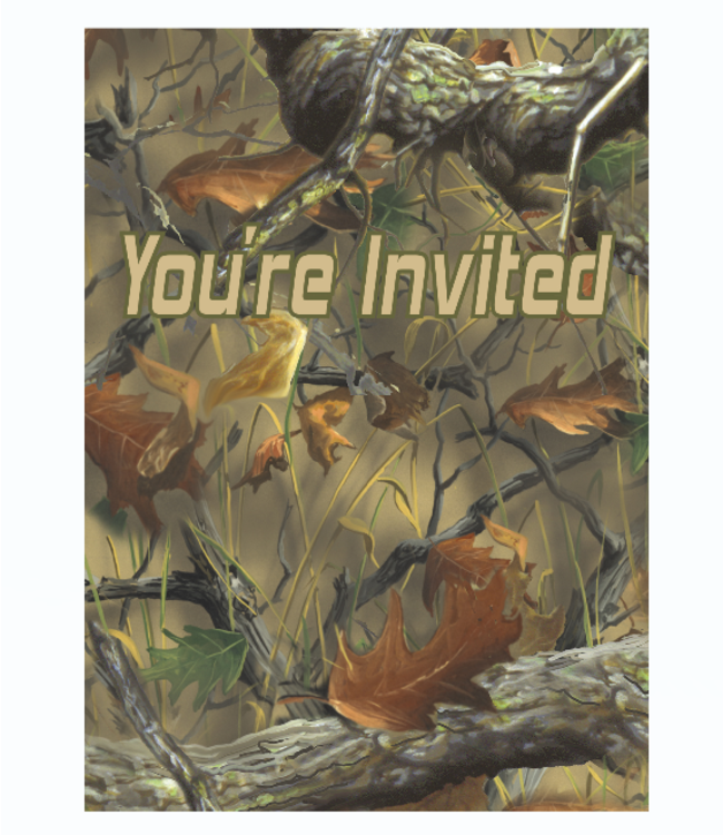 UNIQUE INDUSTRIES INC Hunting Camo Invitations, 8-Count