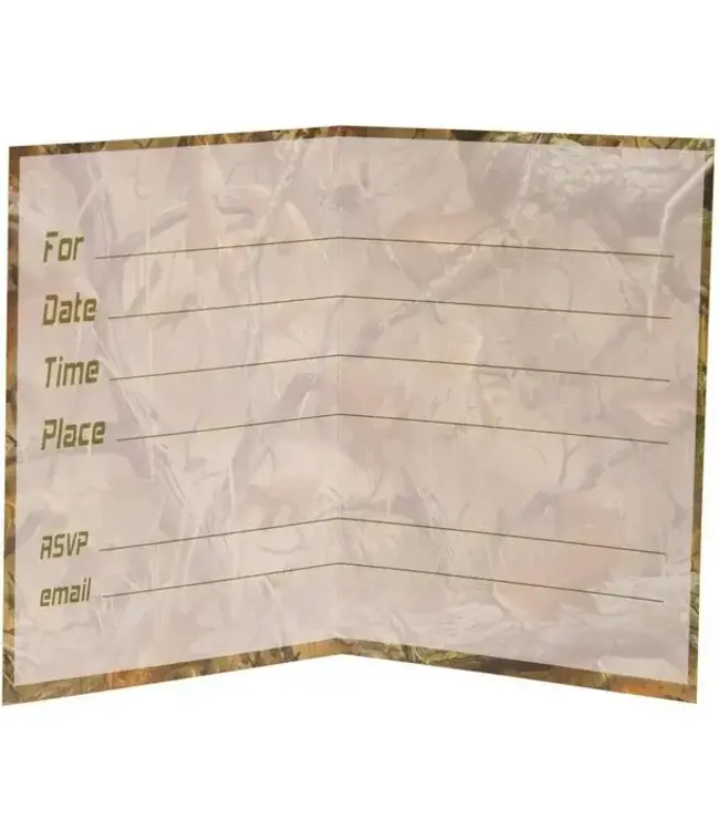 UNIQUE INDUSTRIES INC Hunting Camo Invitations, 8-Count