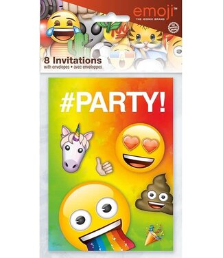 UNIQUE INDUSTRIES INC Rainbow Fun Emoji Invitations (8 Count)