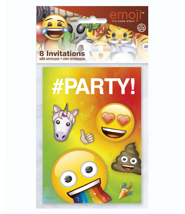 UNIQUE INDUSTRIES INC Rainbow Fun Emoji Invitations (8 Count)