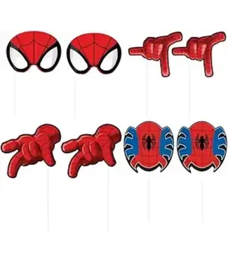 Unique Industries Spider-Man Photo Booth Props - Assorted Designs, 8 Pcs