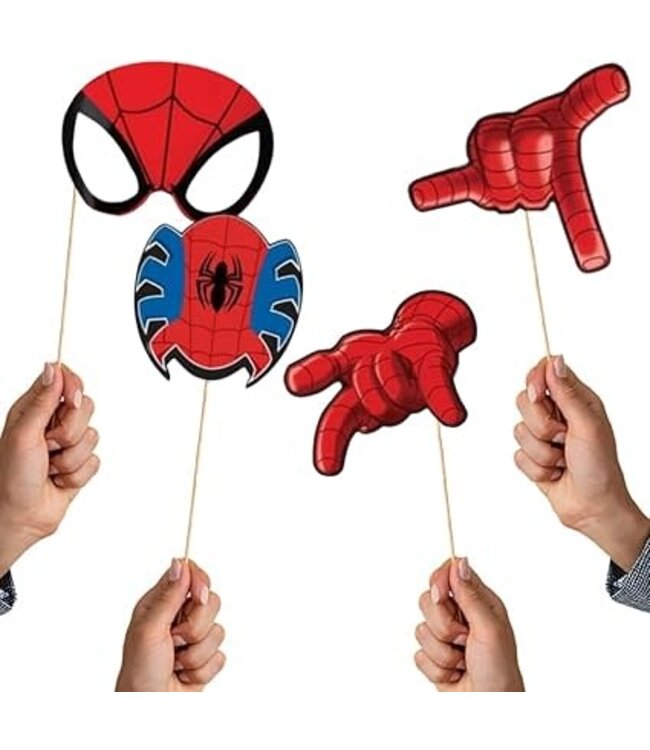 UNIQUE INDUSTRIES INC Spider-Man Photo Booth Props - Assorted Designs, 8 Pcs