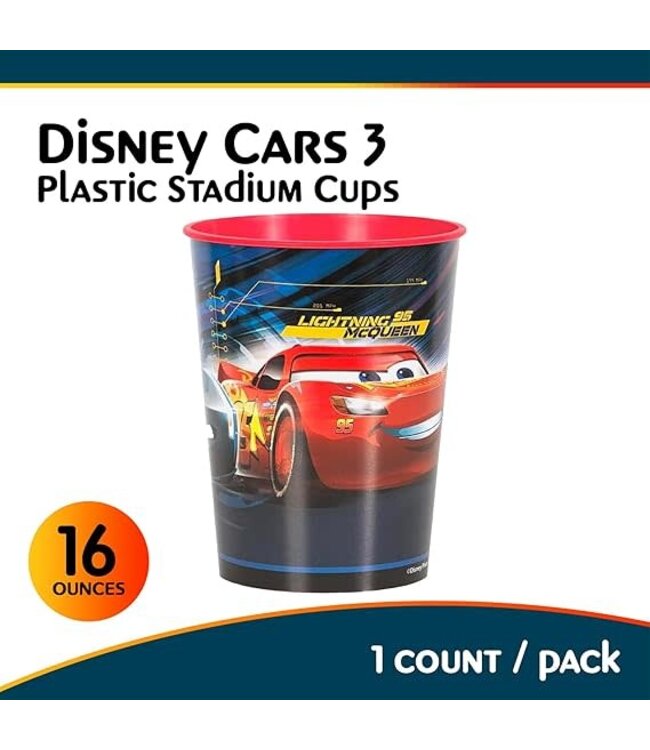 UNIQUE INDUSTRIES INC Cars 3 Movie 16oz Plastic Stadium Cup